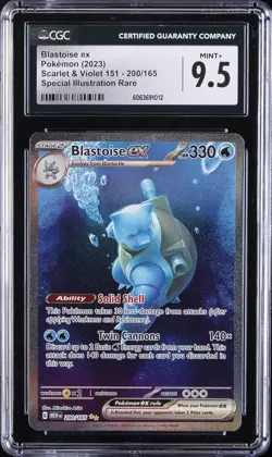 2023 POKEMON MEW EN-151 SPECIAL ILLUSTRATION RARE #200 BLASTOISE EX CGC 9.5 - Image 1