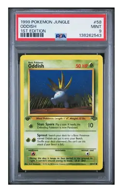 PSA 9 Mint 1999 POKEMON JUNGLE | 1ST EDITION ODDISH 58 - Image 1