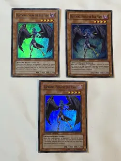 Yugioh Playset 3x Blackwing - Shura the Blue Flame RGBT-ENPP2 Super Limited MP - Image 1
