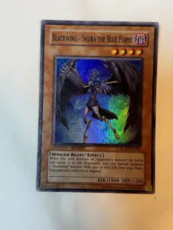 Yugioh Playset 3x Blackwing - Shura the Blue Flame RGBT-ENPP2 Super Limited MP - Image 2