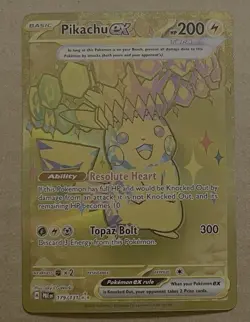 Pikachu ex 179/131 Prismatic Evolutions GOLD Hyper Rare NM Shiny Pokemon Card - Image 1