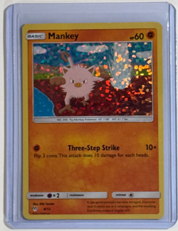 Mankey - 8/12 McDonald's Promo 2019 - Pokemon Card - Holo - Image 1