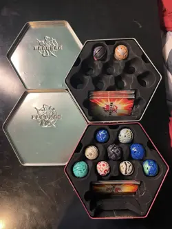 Bakugan Battle Brawlers Spin Master Metal Tins Figures G-Power Boost Cards Lot - Image 2