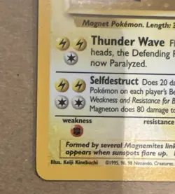 Pokemon TCG Magneton Base Set Unlimited Holo Rare Card 9/102 WOTC - Image 2