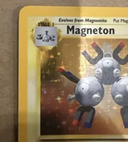 Pokemon TCG Magneton Base Set Unlimited Holo Rare Card 9/102 WOTC - Image 3