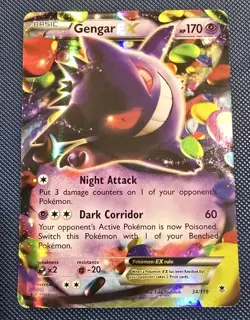 NM Pokemon Card Gengar EX 34/119 XY Phantom Forces Full Art Holo Ultra Rare - Image 1