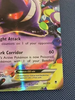NM Pokemon Card Gengar EX 34/119 XY Phantom Forces Full Art Holo Ultra Rare - Image 5