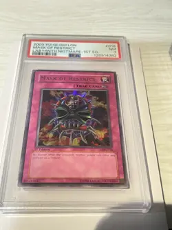 Yu-Gi-Oh! 2003 Mask of Restrict LON-018 Ultra Rare Card 1st Edition PSA 7 - Image 1