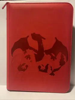 Ultra Pro Pokemon TCG Charizard 9 Pocket Leather Binder Red 360 Card + 3-Ring 74427161613 - Image 2