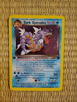 1st Edition Dark Gyarados Holo (8/82) Team Rocket Set Pokemon Card - Image 3