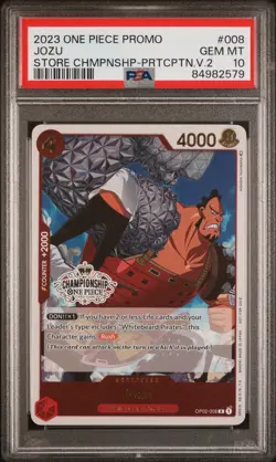 One Piece Card Game Jozu OP02-008 Store Championship Vol. 2 PSA 10 GEM - Image 1