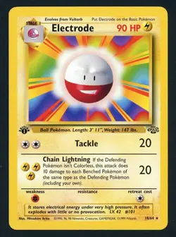 LP Electrode (1st Ed.) Misprint Error Jungle 18/64 Pokemon Card (B) B5 - Image 1