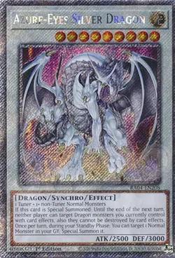 Yugioh Azure-Eyes Silver Dragon - 1st Platinum Secret Rare NM - Free Holo Card - Image 1