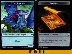 1x MTG - FAERIE DRAGON \ TREASURE TOKEN #06/17 - FOIL - CLB: Baldur's Gate - Image 1