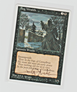 Magic the Gathering ~ Bog Wraith ~ LP ~ 4th Ed. ~ SIGNED BY ARTIST - Image 1
