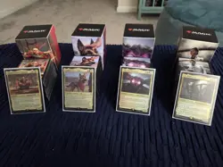 MTG Magic Fallout Commander Deck Set of 4 w/ Ultra Pro Deck Box & Sleeves - Image 1