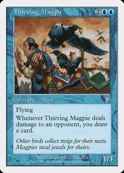Thieving Magpie NM/M Seventh 7th Edition Blue Creature Bird Mtg Magic English - Image 1