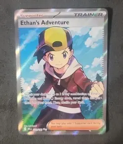Pokemon TCG Ethan's Adventure Full Art Trainer Card 221/182 Destined Rivals - Image 1
