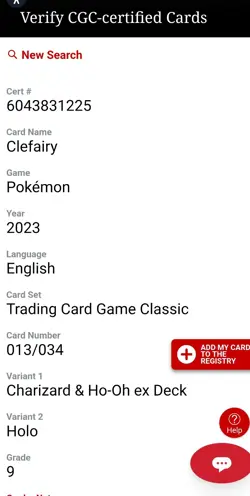 Clefairy Holo CGC 10 - Gem Mint Foil 013/034 - Pokemon TCG Classic 2023 CLC - Image 3