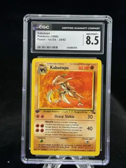Kabutops #24 1st Edition Fossil Non-Holo 1999 Pokemon CGC 8.5 ⚔ - Image 1