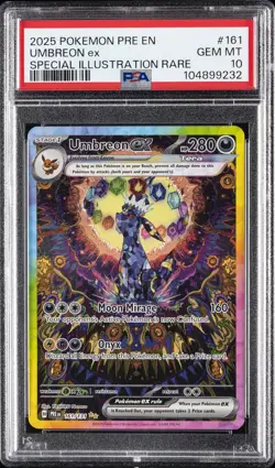 2025 POKEMON PRE EN-PRISMATIC EVOLUTIONS #161 UMBREON EX PSA 10 - Image 1