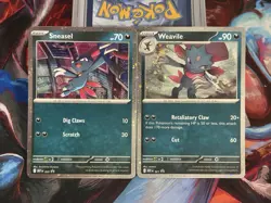 Sneasel 020 & Weavile 021 Cosmos Holo Pokemon TCG - Black Star Promo - Image 1