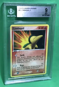 BGS 9 MINT Cyndaquil 2004 EX Hidden Legends 59/101 Reverse Holo Pokemon TCG - Image 1