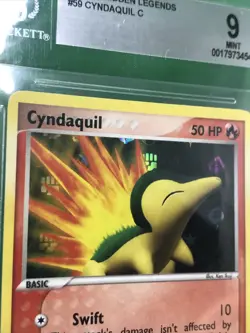 BGS 9 MINT Cyndaquil 2004 EX Hidden Legends 59/101 Reverse Holo Pokemon TCG - Image 2