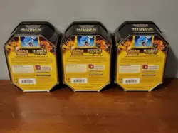 Pokemon Hidden Fates GX Tins Art Set of 3 Sealed Charizard Raichu Gyarados - Image 2