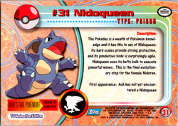 Nidoqueen #31 Holo Blue Label - Pokemon Topps TV Animation - Image 2