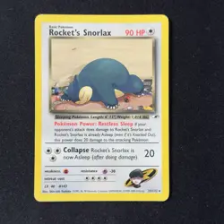 Pokemon TCG Vintage Rocket’s Snorlax Non Holo Rare 33/132 Gym Heroes WotC - Image 1