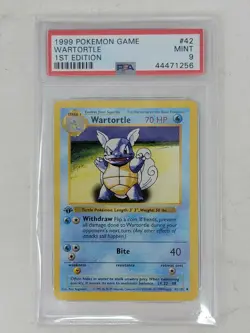 1999 Pokemon 1st Edition Shadowless Base Set #42 Wartortle PSA 9 Mint - Image 1