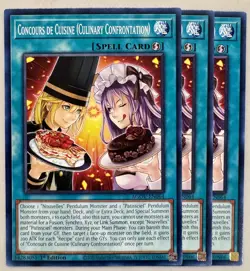Yugioh! 3x Concours de Cuisine (Culinary Confrontation) AGOV-EN064 C 1st Ed NM - Image 1