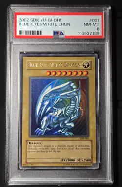 2002 YU-GI-OH! STARTER DECK KAIBA Blue Eyes White Dragon SDK-001 PSA 8 - Image 1