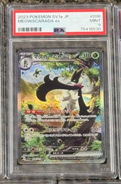 PSA Mint 9 Meowscarada EX 096/073 Triplet Beat SV1A Japanese 2023 Pokemon Card - Image 1