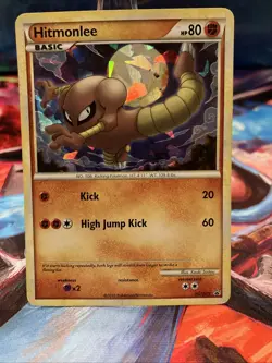 Hitmonlee HGSS25 Black Star Promo Cracked Ice Holo Pokemon Card MP/HP - Image 1