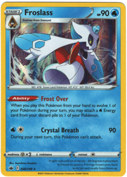 Froslass 36/198 Chilling Reign Holo Rare Pokemon Card TCG 036/198 A-24 - Image 1