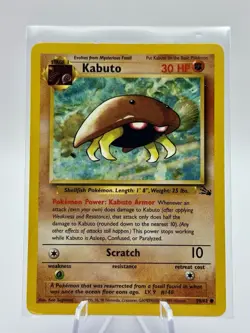 Kabuto 50/62 Fossil Set Unlimited Common Pokemon Card NM/EXC - Image 1