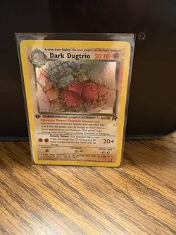 Pokemon Dark Dugtrio TCG 6/82 Rare Holo Card FIRST EDITION - Image 1