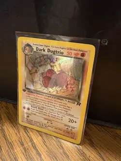Pokemon Dark Dugtrio TCG 6/82 Rare Holo Card FIRST EDITION - Image 2
