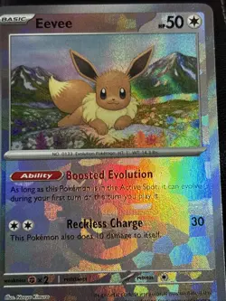 Pokemon Eevee TCG Master Ball Pattern 074/131 Prismatic Evolutions Holo Card - Image 2