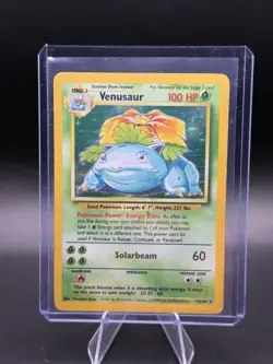 Venusaur Pokemon Card Unlimited Base Set - Holo Rare - MP Condition - 15/102 - Image 1