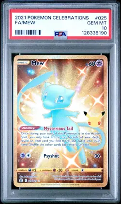 Pokemon TCG Celebrations Mew Gold FA Holo Card 25/25 PSA 10 Gem Mint Secret Rare - Image 1