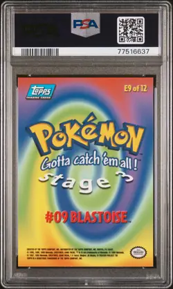 Pokemon Card Blastoise No. E9 of E12 Topps Movie Edition 1999 PSA 9 MINT - Image 2