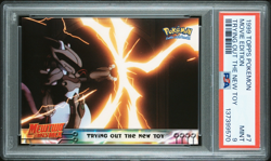 Pokemon Card Trying out the New Toy #7 Topps Movie Edition Armored Mewtwo PSA 9 - Image 1