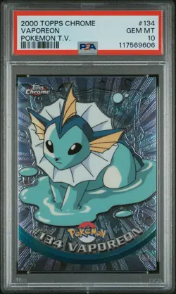 PSA 10 Topps Chrome Pokemon T.V 134 Vaporeon Gem Mint Graded Pokemon Card - Image 1