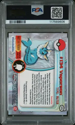 PSA 10 Topps Chrome Pokemon T.V 134 Vaporeon Gem Mint Graded Pokemon Card - Image 2