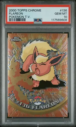 PSA 10 Topps Chrome Pokemon T.V 136 Flareon Gem Mint Graded Pokemon Card - Image 1