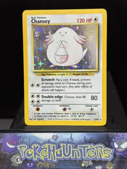 Pokemon Card Chansey 3/102 Holo Rare Base Set WOTC Near Mint - Image 1