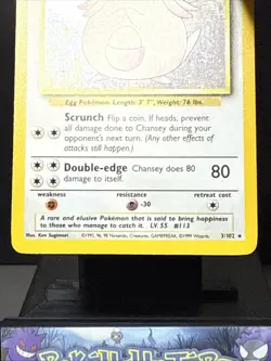 Pokemon Card Chansey 3/102 Holo Rare Base Set WOTC Near Mint - Image 4